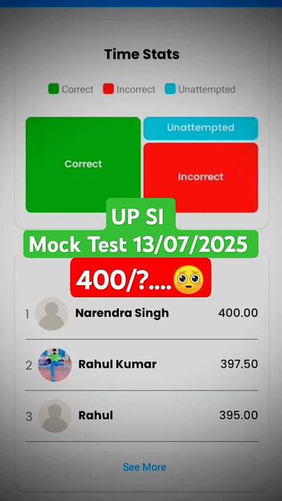 UP SI MOCK TEST RWA || 400/?..🥺