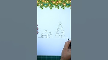 One Line Christmas Art ✏️ | Beautiful Christmas Tree Drawing