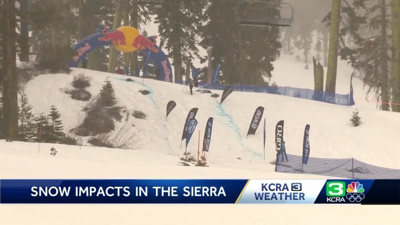 How weekend snow is impacting Sierra ski resorts - YouTube