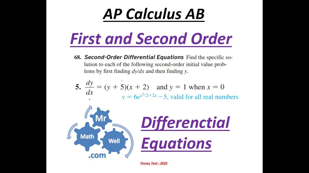 AP Calculus AB - First and Second order Differential Equation questions