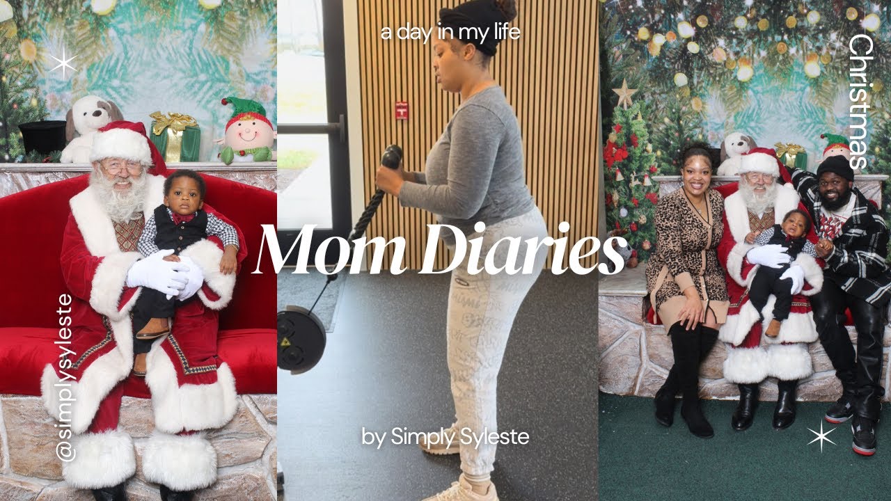 A Day in my life mommy vlog| Babies first Christmas| Christmas light show| First Santa pictures!