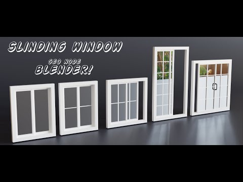 parametric Sliding window with geometry node in blender!!