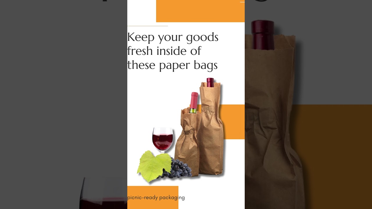 MT Products Brown Wine Paper Bags Quart Size
