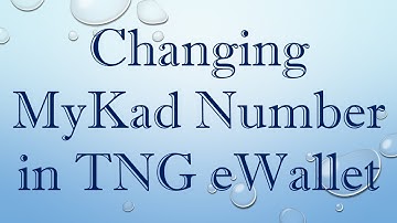 Changing MyKad Number in TNG eWallet