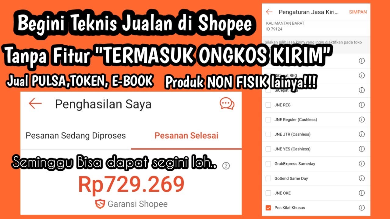 Cara Jual Pulsa/Produk Non Fisik Tanpa Fitur "TERMASUK ONGKOS KIRIM