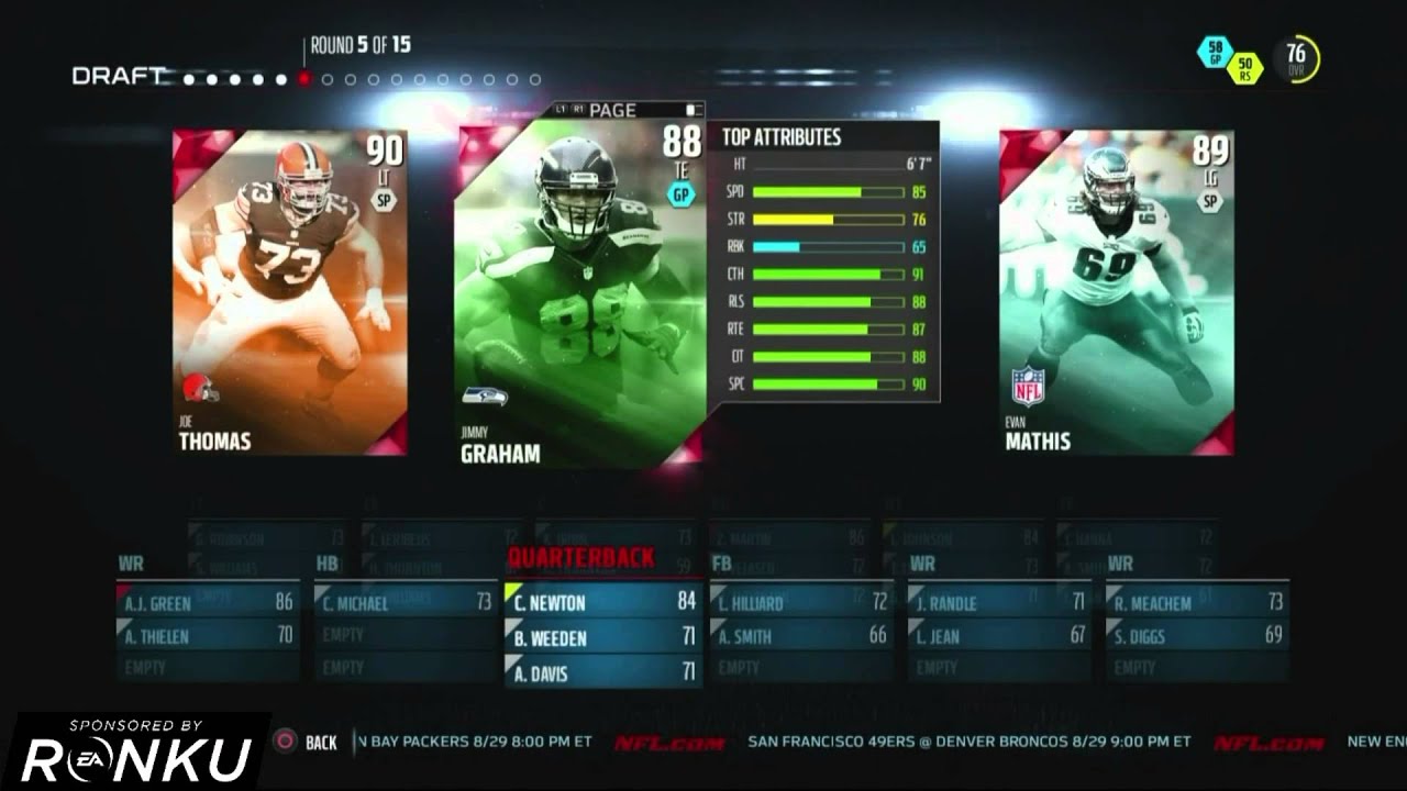 Madden 16 Draft Champions :: First PS4 Draft! ::-Playstation 4 Madden 16 Draft Champions Gameplay