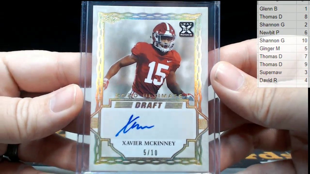 2020 Leaf Ultimate Draft Hobby Football 2-Box Serial # Break 2