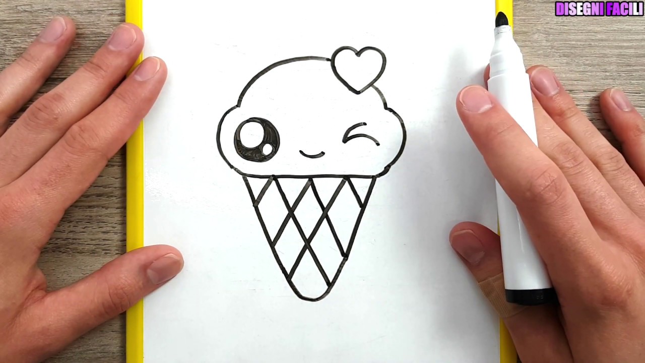 COME DISEGNARE UN GELATO KAWAII - DISEGNI FACILI - YouTube