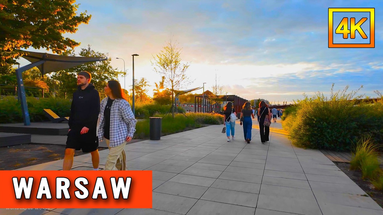 Enchanting Warsaw Riverside – Sunset Through Storm Clouds Over the Vistula | 4K 60FPS HDR