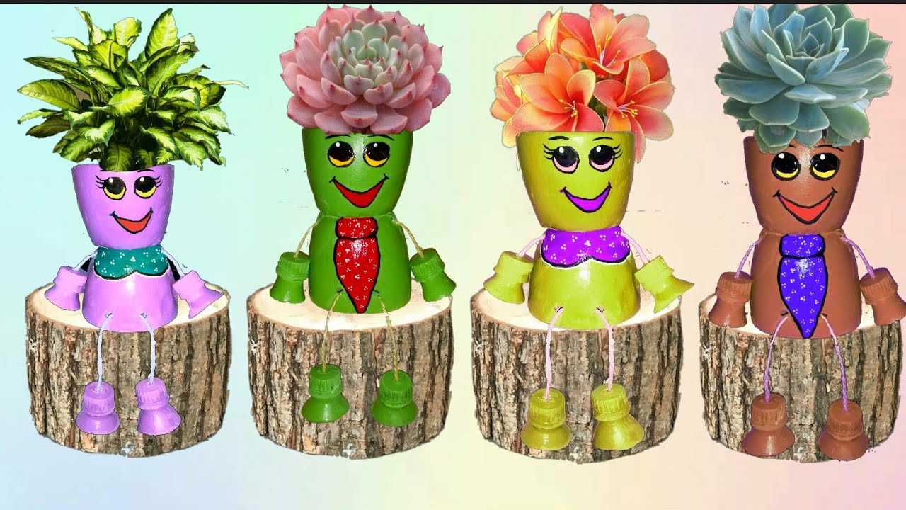 Decore seu jardim -Casal de sapinhos de Garrafa Pet