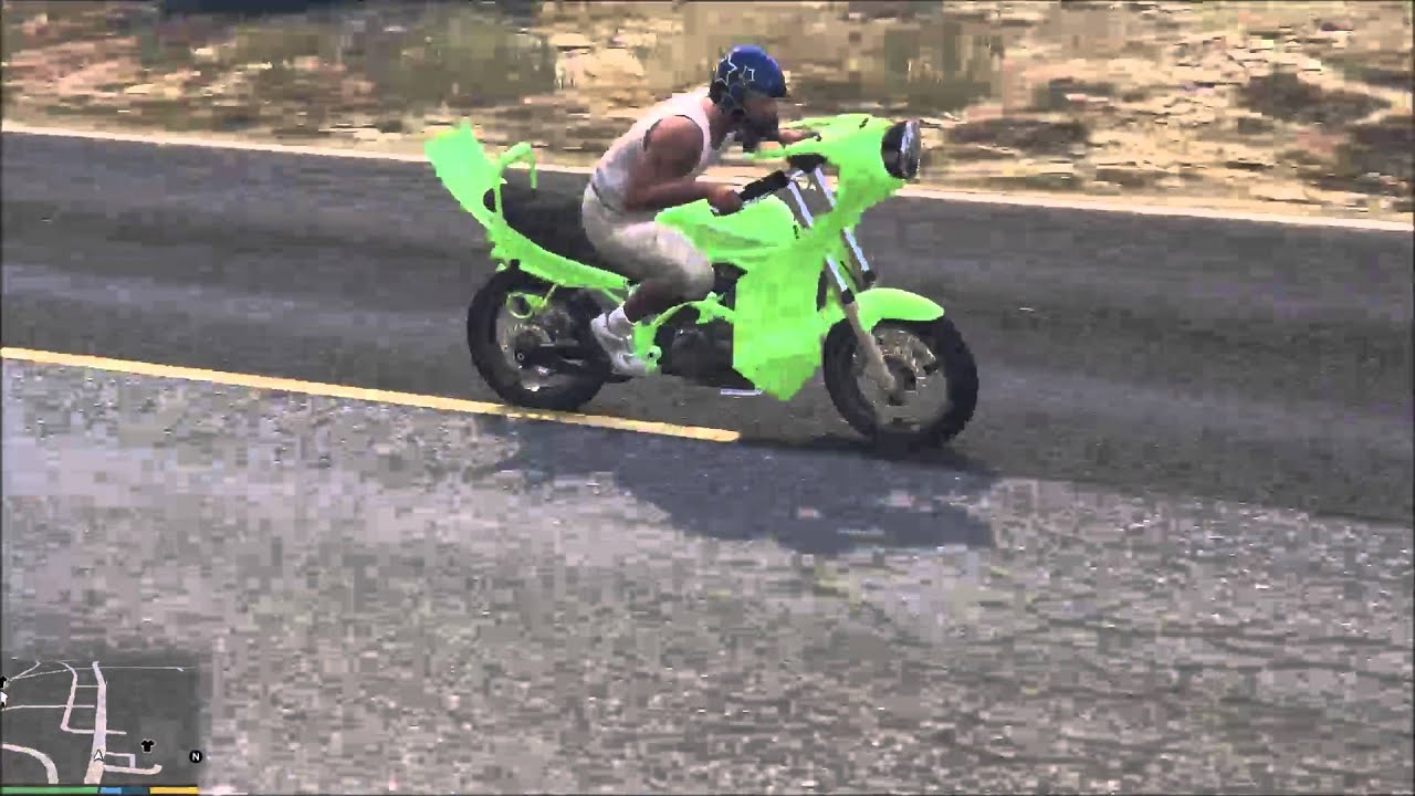 Pc版gta5 暴走族pcj 600に乗ってみた バイクmod Youtube