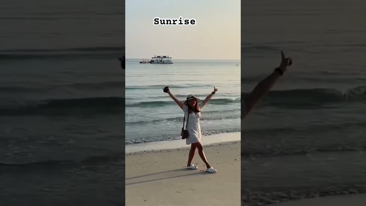 Wave sound with beautiful sunrise 