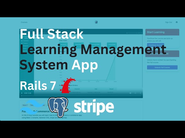 Fullstack LMS: Ruby on Rails 7, Hotwire, Tailwind, Stripe, PostgreSQL