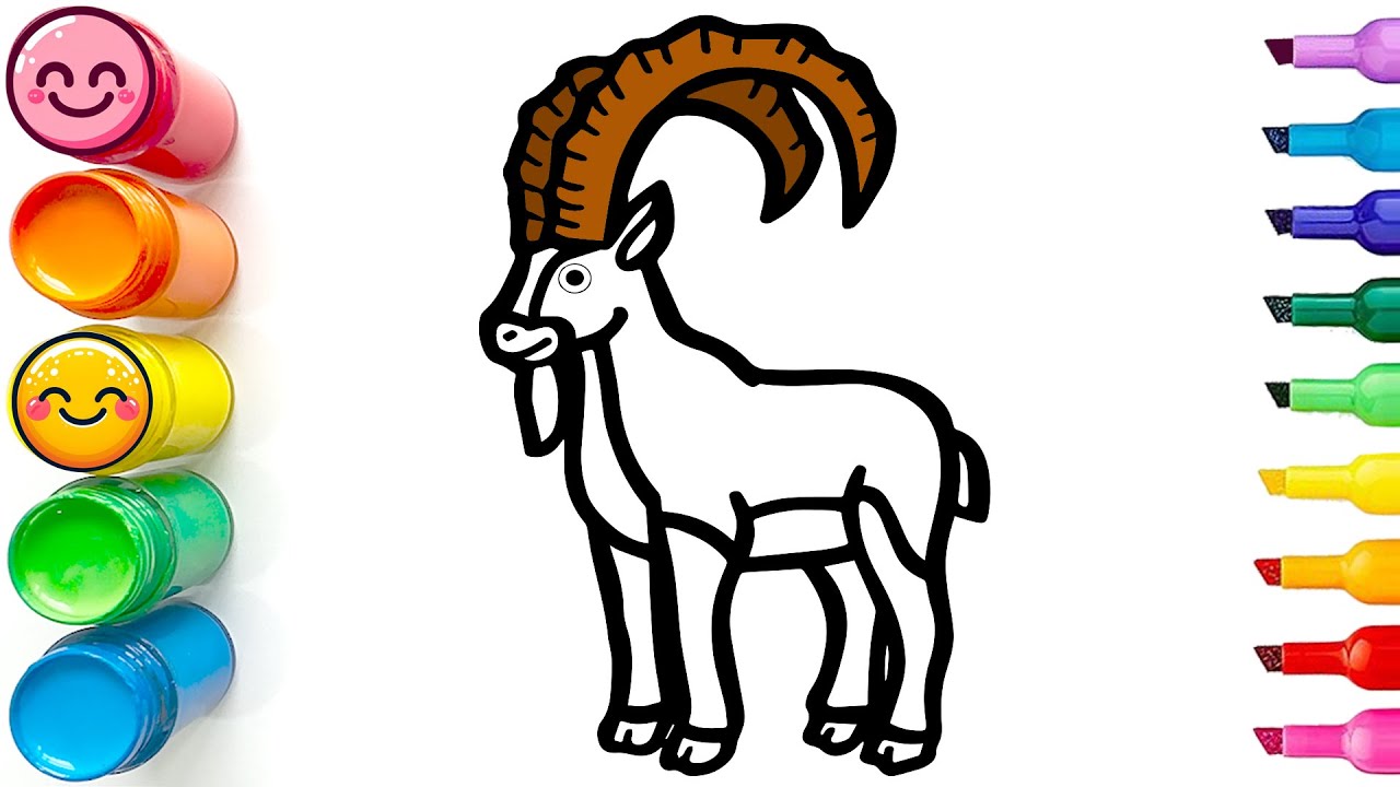 How to Draw a Cute Alpine Ibex | Easy Step by Step Tutorial