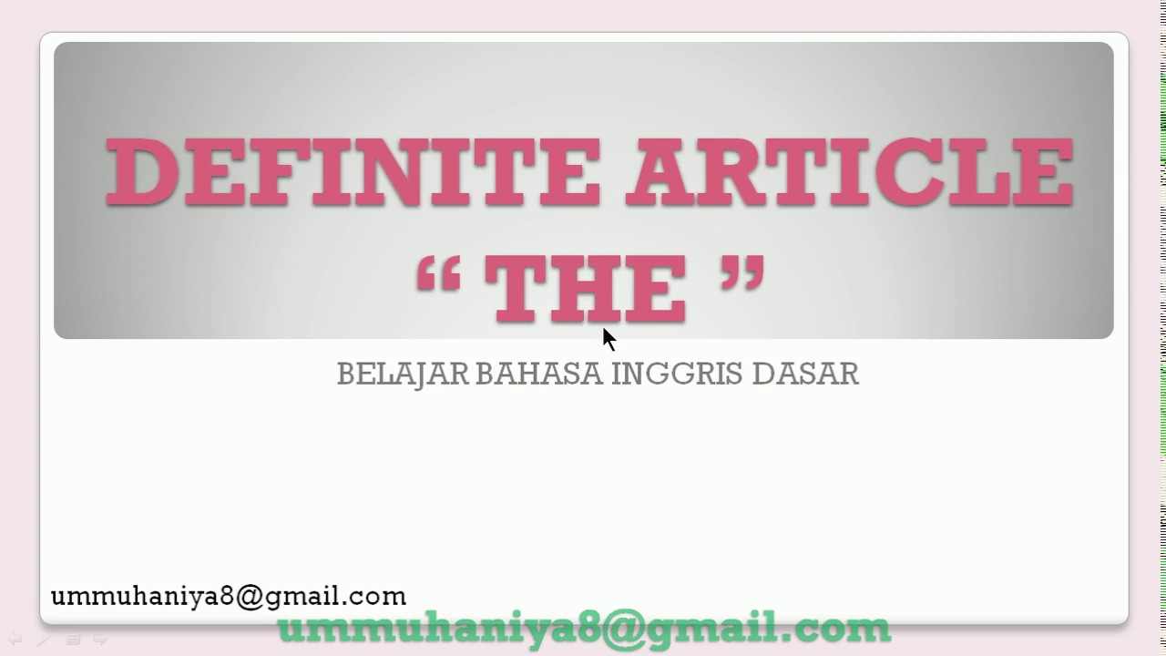 BAHASA INGGRIS - THE - YouTube
