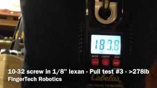 Testing hold-force of 10-24 vs 10-32 screws.