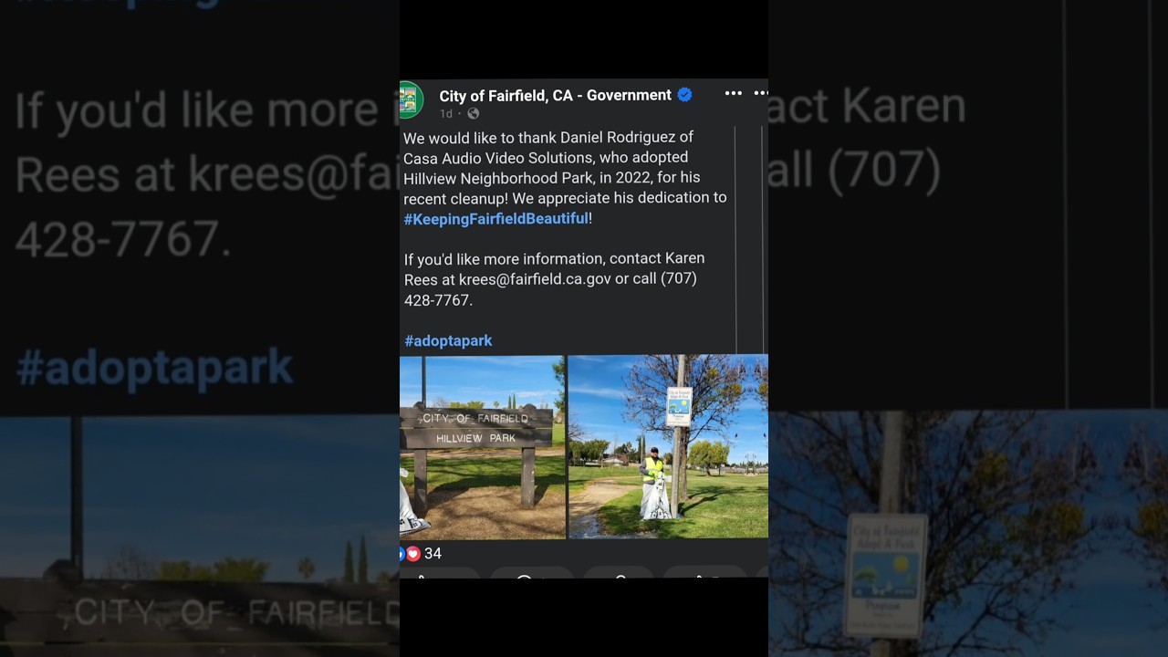 We Adopted Hillview Park! 🌳❤️ Giving Back to Fairfield Since 2022!