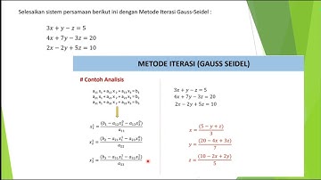 yuk lihat lihat rumus serta cara pengerjaan metode iterasi Gauss-Seidel dari Excel