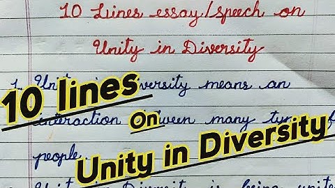 Unity in Diversity Essay//10 lines essay on Unity in Diversity in Cursive Writing//Speech on Unity