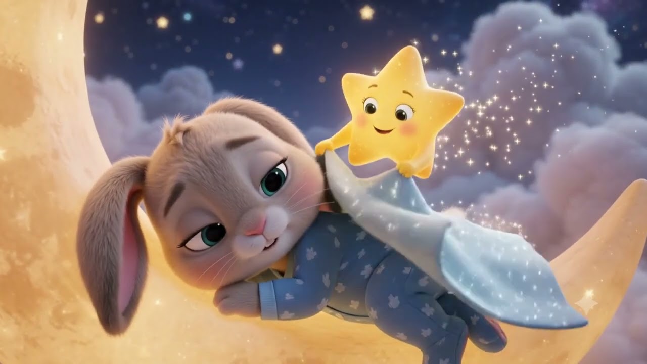 Baby Bunny Sleeps on the Moon 🌙✨