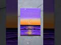 easy night seascape 🌙💜✨️ painting idea for beginners #acrylicpainting #art #canvas
