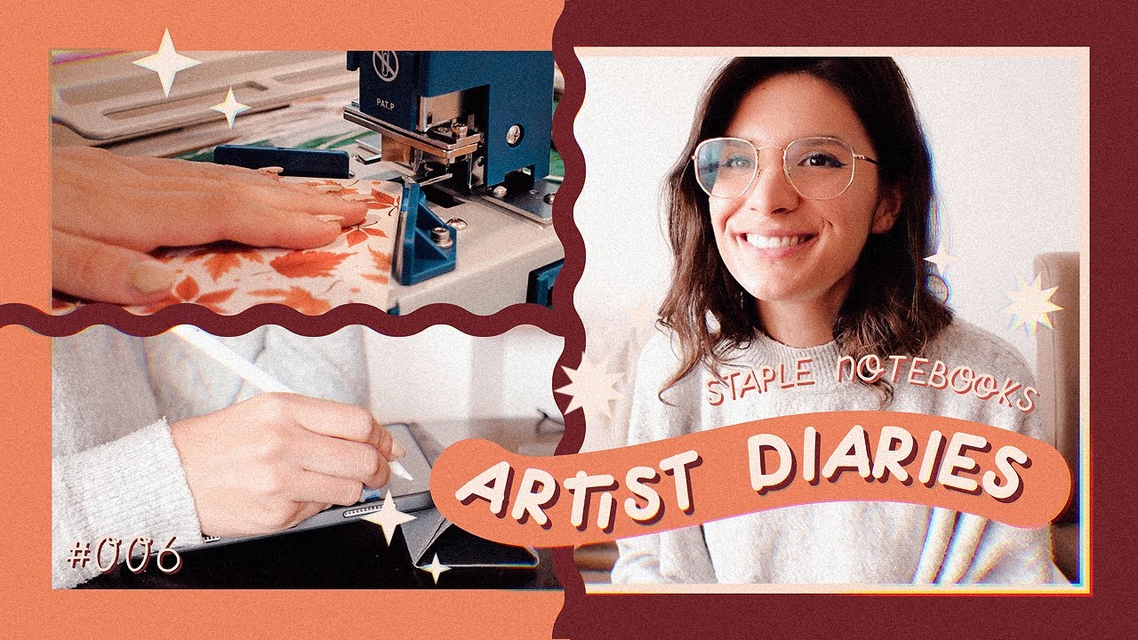 ARTIST DIARIES 🍁, Working on shop products, Making stapler Notebooks ...