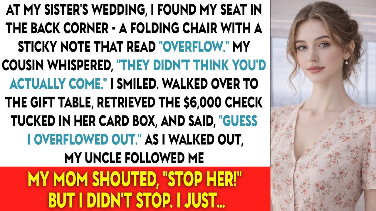 The wedding invitation arrived as a group text, and when we found our seats, there was one folding chair in the back corner with our name on it. We'd already given them $8,000. My husband was the...