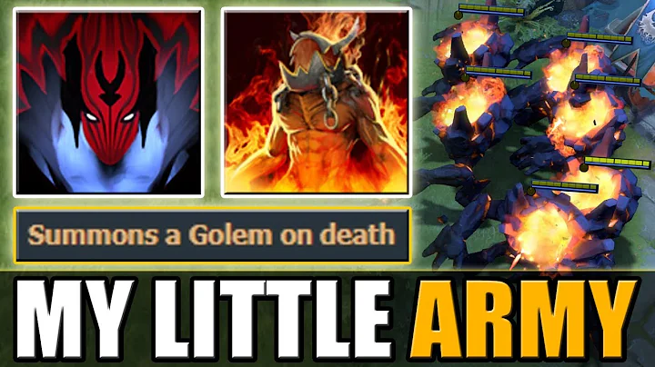 Vengeance Aura double life with 7 Warlock Golems [Little Army] Dota 2 Ability Draft