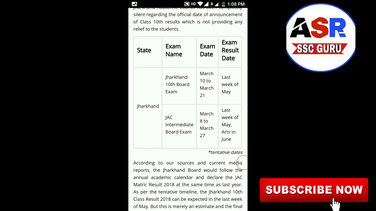 JAC result 10th /12th 2018