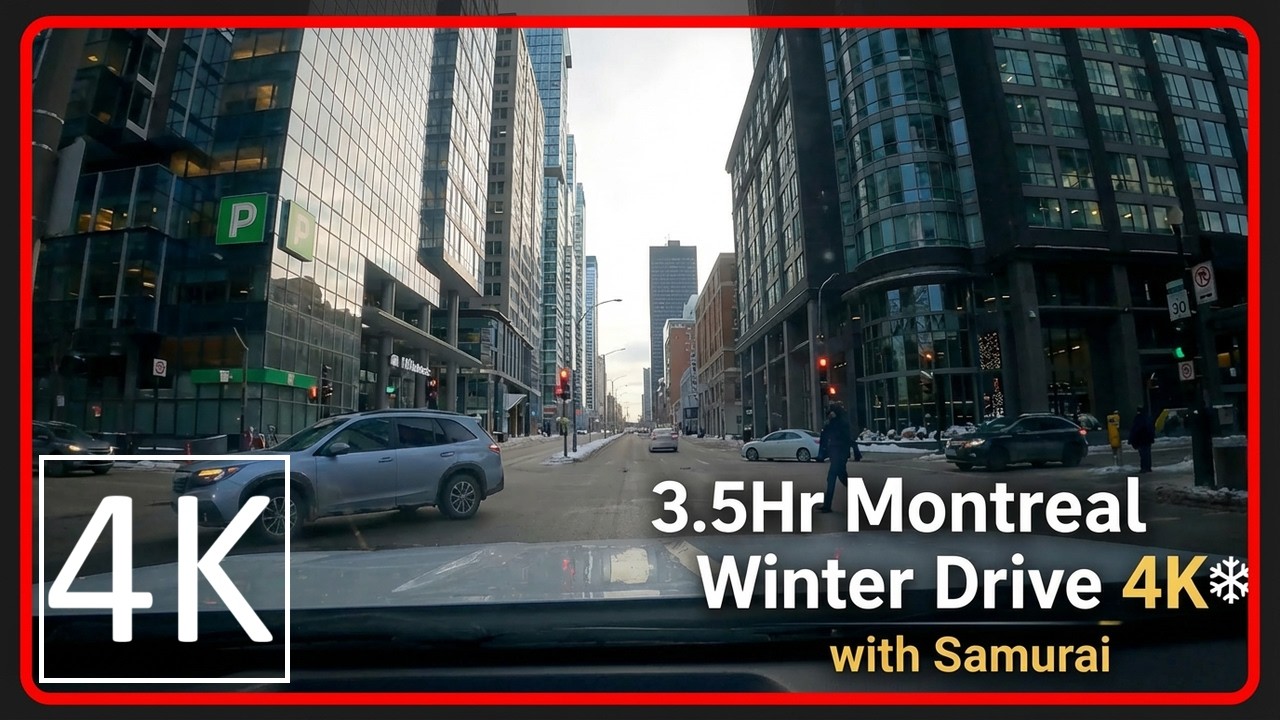 Montreal Winter Snowstorm POV | 3.5 Hours of Peaceful Driving ASMR | 冬のドライブ