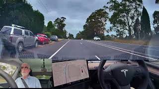 Tesla FSD on the Old Pacific Hwy from Hornsby to Gosford