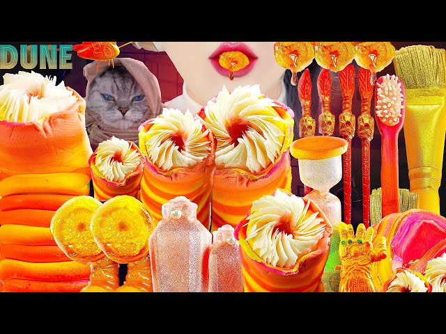 ASMR dune MUKBANG edible Sand Monster Spice Gomjava 食べる音 咀嚼音Movie Jelly Cake 듄 2 먹방 EATING SOUNDS
