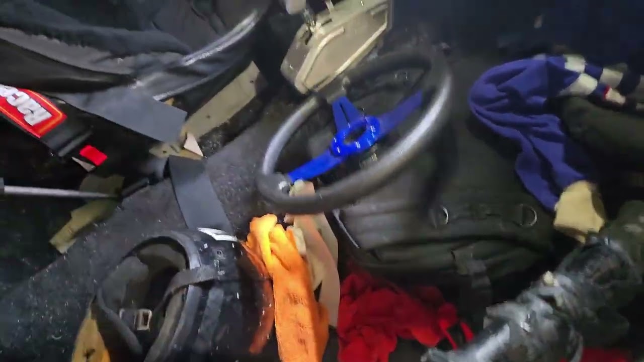 Race car maintenance during the shutdown. 