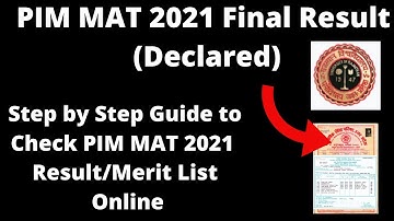 PIM MAT 2021 Final Result (Declared) - How to Check Officially PIM MAT 2021 Result/Merit List Online