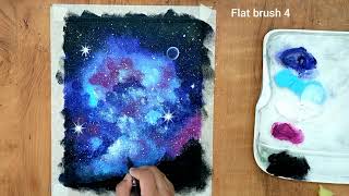  Galaxy Acrylic Painting for Beginners| Galaxy Painting | Galaxy Painting techniques Step by Step 