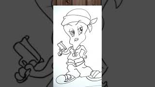 How To Draw tweety as Gangster draw Characters from looneytunes Tweety angry How To Draw tweety as Gangster draw Characters from looneytunes Tweety angry