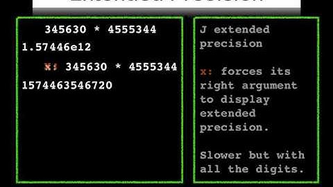 Extended Precision in the J programming language