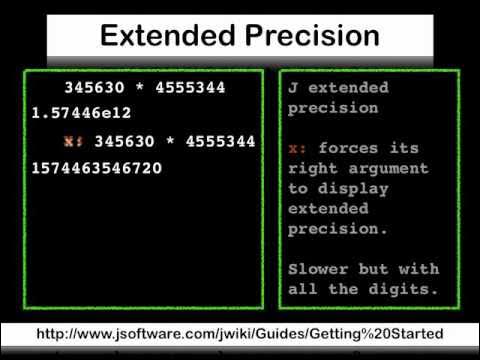 Extended Precision in the J programming language - YouTube