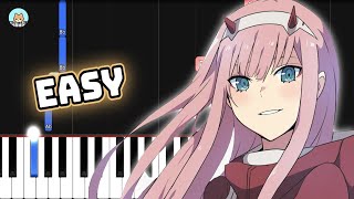 Darling in the Franxx OP  'KISS OF DEATH'  EASY Piano Tutorial & Sheet Music
