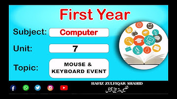 Inter Part-1 Computer Unit 07{Lecture No 6} Mouse & Keyboard Event   #hafizzulfiqarshahid