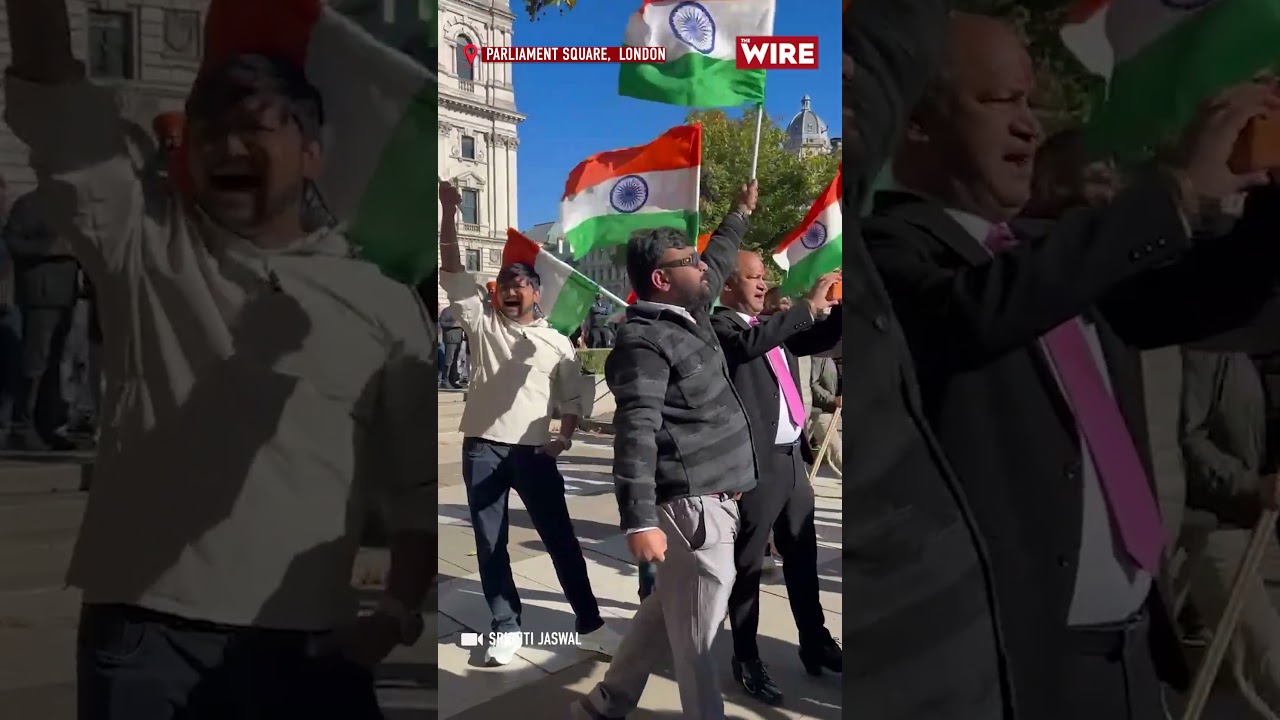 London Protest: BJP Supporters Face Off With Protesters at Parliament Square | “Andhbhakt” Chants