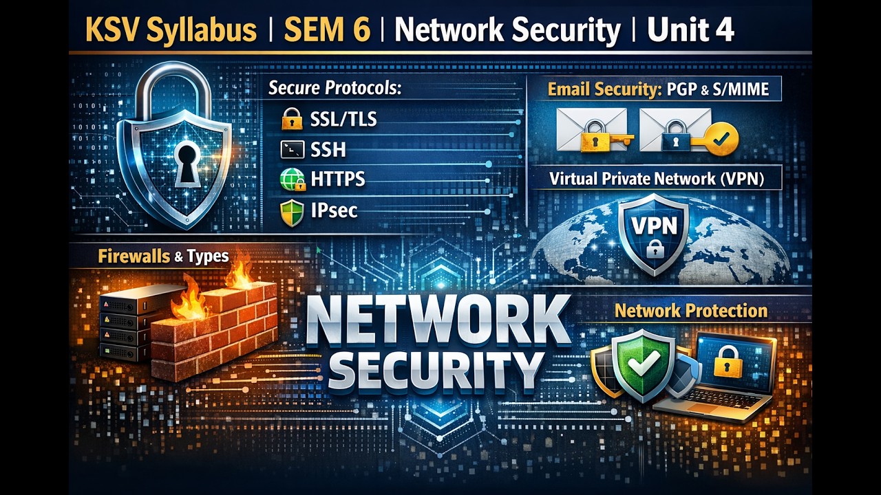 SEM 6 Network Security Unit 4 | KSV Syllabus | VPN, SSL/TLS, SSH, HTTPS, Firewalls Explained