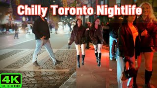 4K Downtown Toronto After Dark Saturday Nightlife Walk on King Street West November 2025