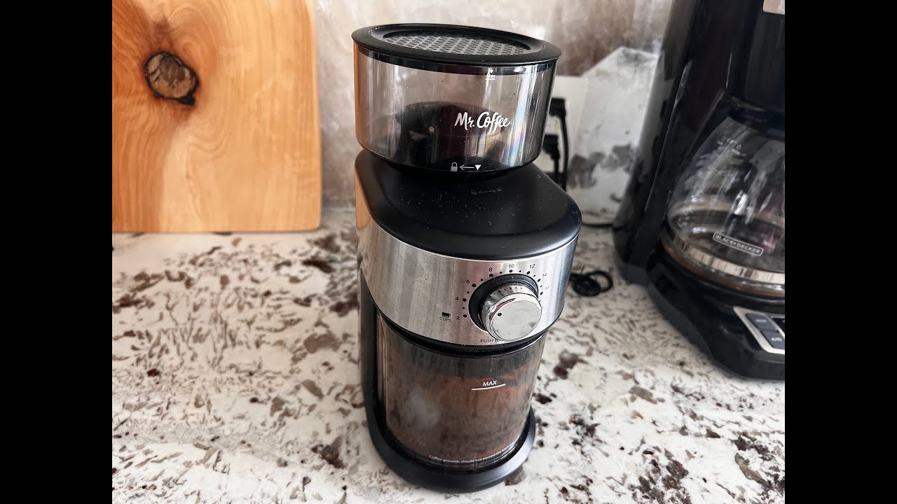 Mr. Coffee Burr Coffee Grinder, Automatic Grinder with 18 Presets for  French Press, Drip Coffee, and Espresso, 18-Cup Capacity, Stainless Steel