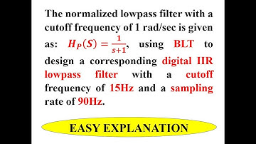 Q9b Design a digital IIR Filter using BLT with a cutoff frequency of 15Hz & sampling rate of 90Hz.