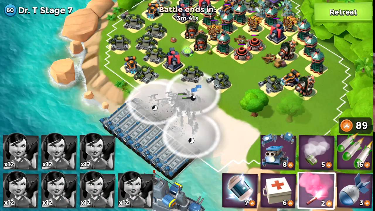 Boom Beach | Dr T Stage 7 | All Zookas Attack Strategy