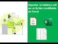 Importer le tableau d'un fichier pdf en Excel.