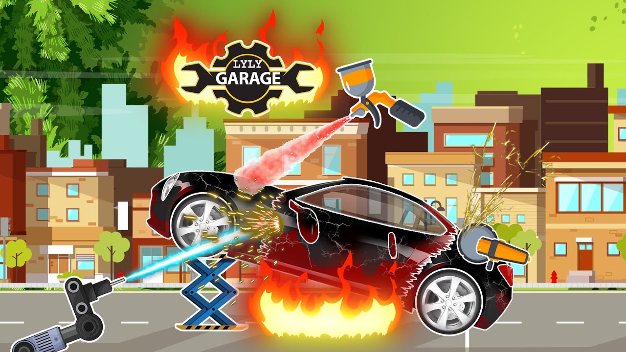 🧰 Fix, Wash & Paint the Broken Car! 🚗✨ | Funny Garage Animation | LyLy Garage