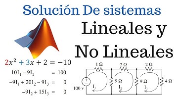 Solución de Sistema de Ecuaciones Lineales y no Lineales en MATLAB