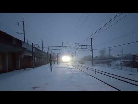 雪の中やって来る　しなの鉄道SR1系